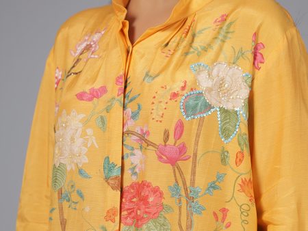 Juniper Women Yellow Muslin Printed Tunic Online Sale