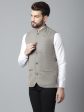 Even Apparels Men s Cream Nehru Jacket With Welt Pockets For Cheap