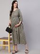 NOZ2TOZ Women Beige Printed Flared Maternity Dress Discount