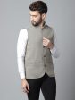 Even Apparels Men s Cream Nehru Jacket With Welt Pockets For Cheap