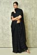 Black Silk Stripe Saree With Blouse Piece - Purvi Online now