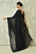 Black Silk Stripe Saree With Blouse Piece - Purvi Online now