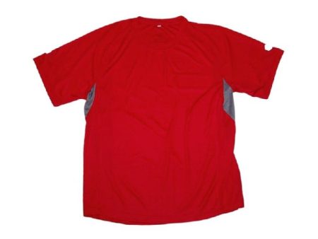 Landmark Short Sleeves Tshirt Round Neck Dri-fit With Reflective Print On Sleeves And Back- Red For Sale