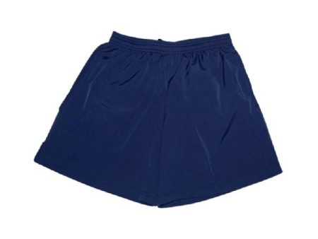 Landmark Running Shorts Nylon Spandex Full Garter With Reflectorize On Back - Navy Blue For Sale