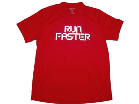 Landmark Short Sleeves Tshirt Round Neck Dri-fit With Run Faster Reflective- Red on Sale