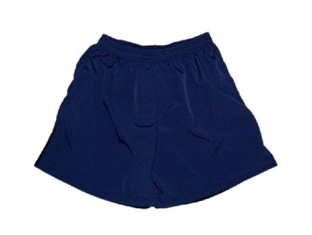 Landmark Running Shorts Nylon Spandex Full Garter With Reflectorize On Lower Back - Navy Blue Fashion