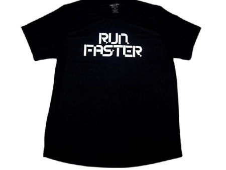 Landmark Short Sleeves Tshirt Round Neck Dri-fit With Run Faster Reflective- Black Online now