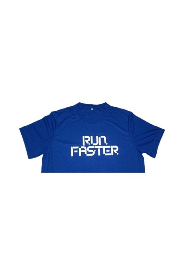 Landmark Short Sleeves Tshirt Round Neck Dri-fit With Run Faster Reflective- Royal Blue Supply