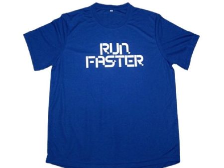 Landmark Short Sleeves Tshirt Round Neck Dri-fit With Run Faster Reflective- Royal Blue Supply