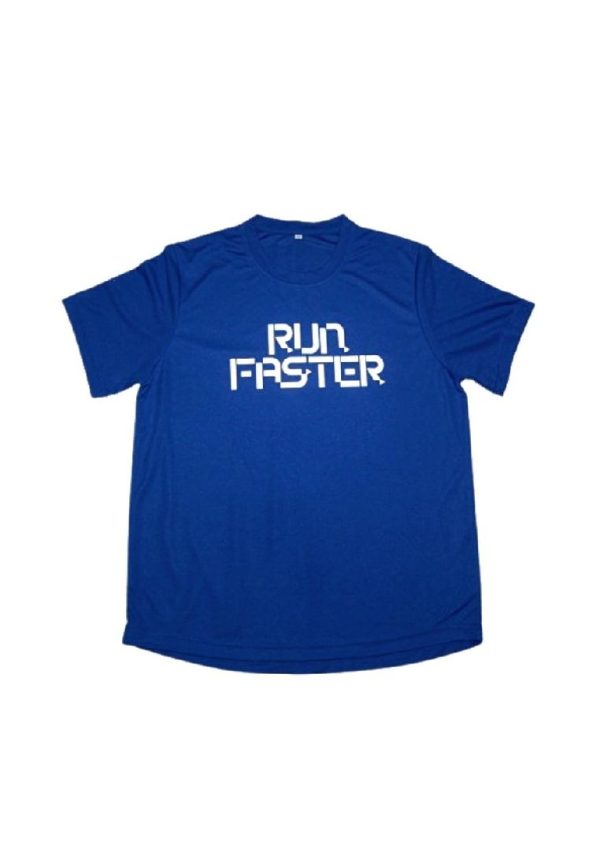 Landmark Short Sleeves Tshirt Round Neck Dri-fit With Run Faster Reflective- Royal Blue Supply